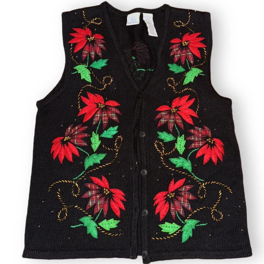 90s Vintage Bobbie Brooks Christmas Sweater Vest